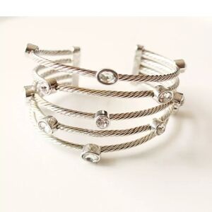 Premier Design Silver Bracelet with Crystal Accents